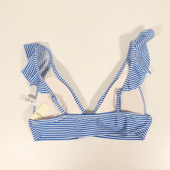 NWT Aerie Ruffle Longline Bikini Top in Blue Stripe - Picture 6 of 12